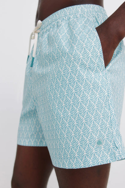 Springfield Blue Men Printed Leaf Swimwear SKU: 0593925_82 Image 04
