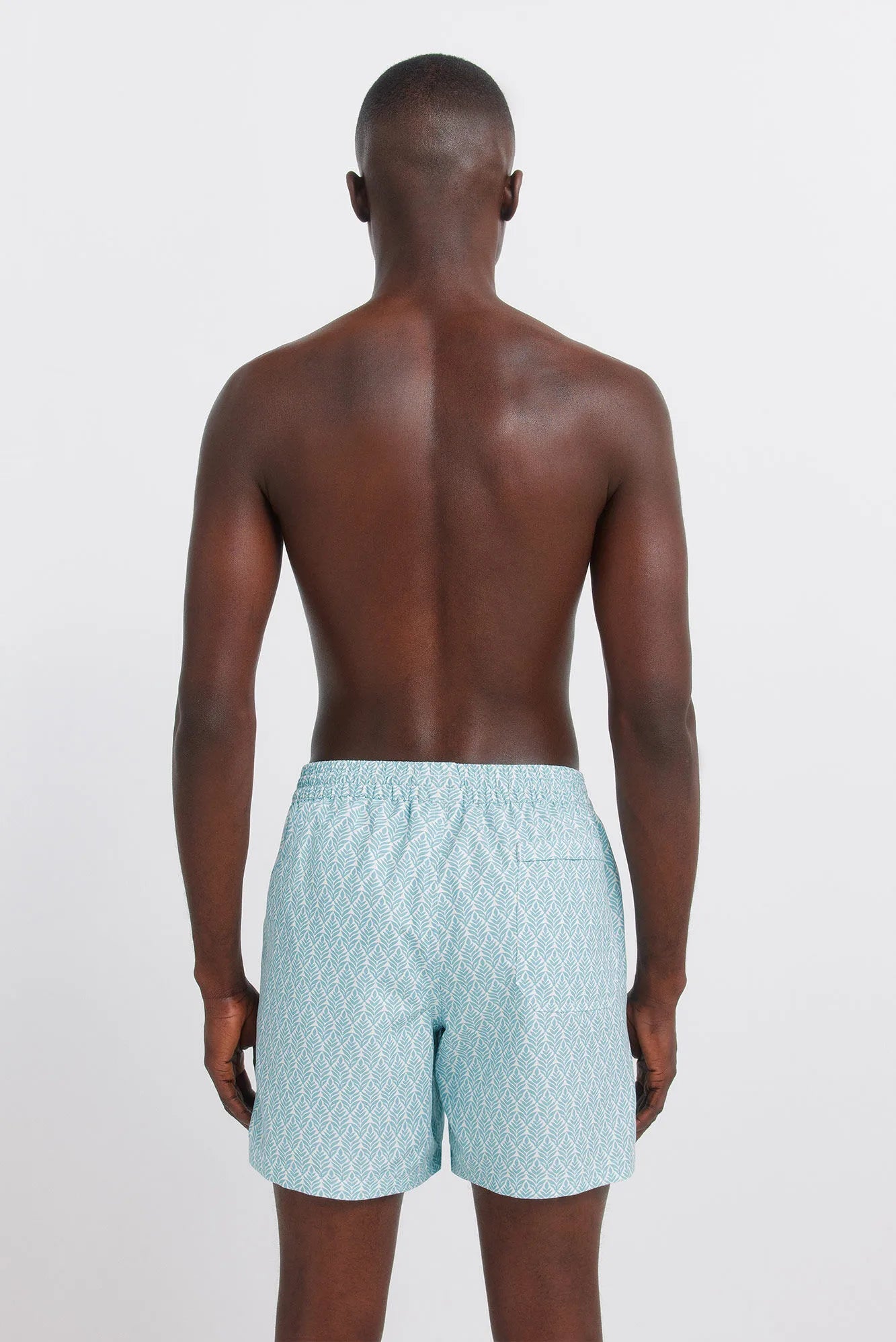 Springfield Blue Men Printed Leaf Swimwear SKU: 0593925_82 Image 06