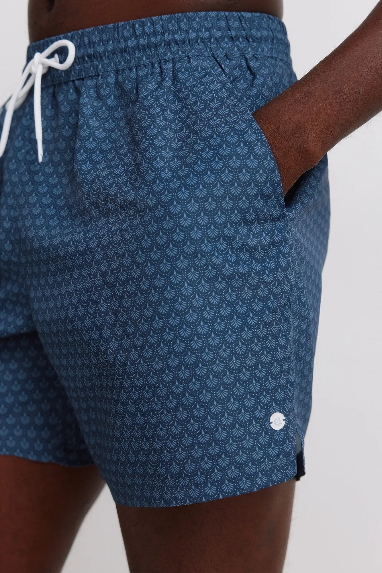 Springfield Blue Men Printed Mosaic Zip Pocket Swimwear SKU: 0593935_17 Image 04
