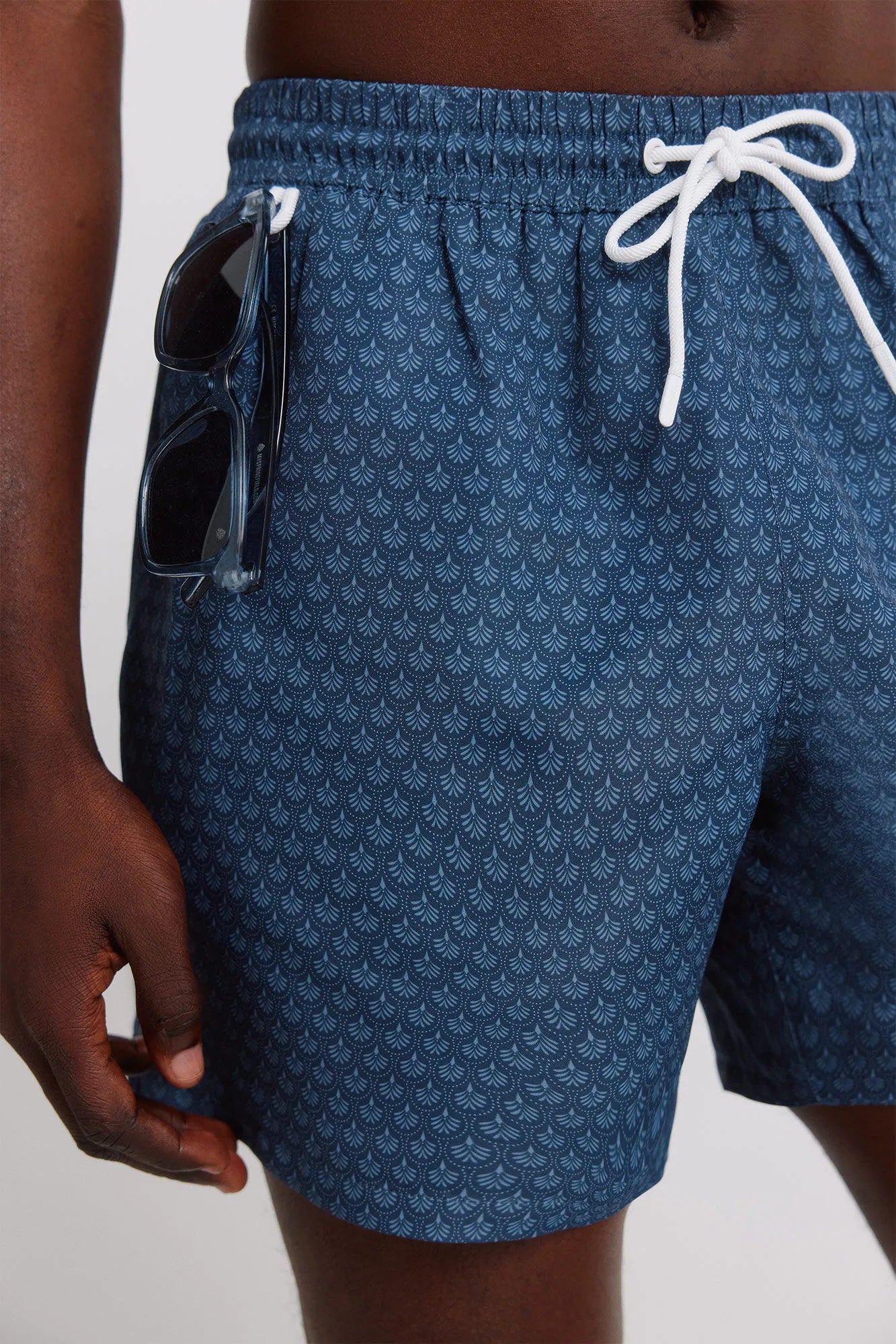 Springfield Blue Men Printed Mosaic Zip Pocket Swimwear SKU: 0593935_17 Image 05