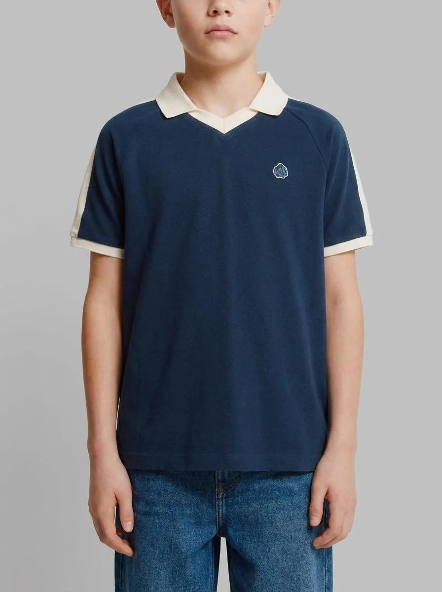 Springfield Blue Boys Cut and Sew Polo Shirt SKU: 0643124_17 Image 00