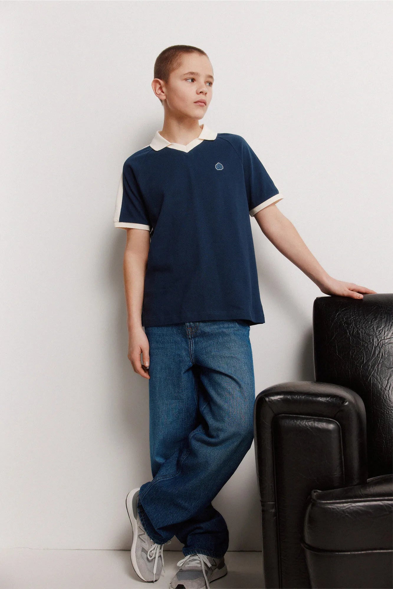 Springfield Blue Boys Cut and Sew Polo Shirt SKU: 0643124_17 Image 01