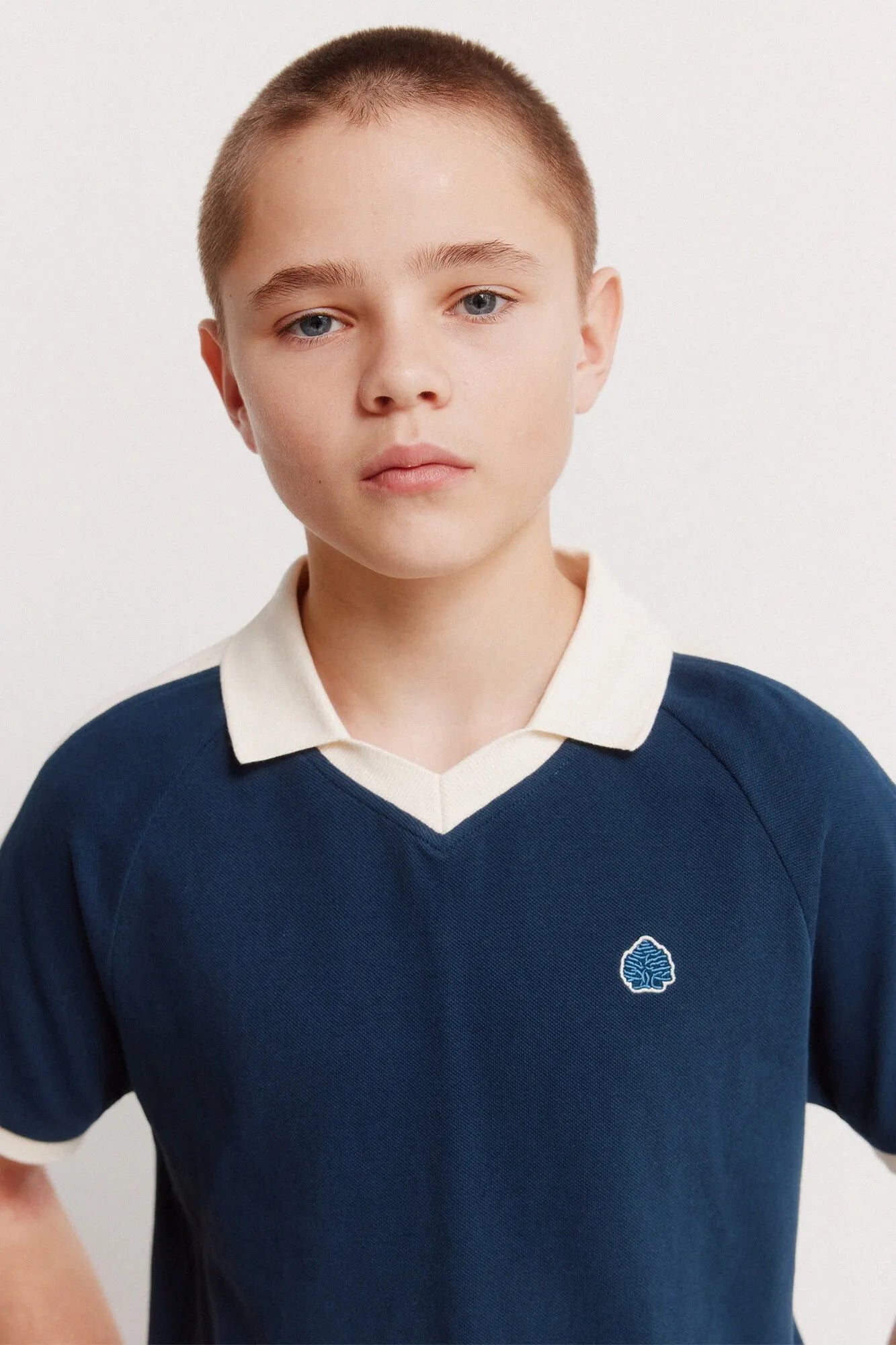 Springfield Blue Boys Cut and Sew Polo Shirt SKU: 0643124_17 Image 02