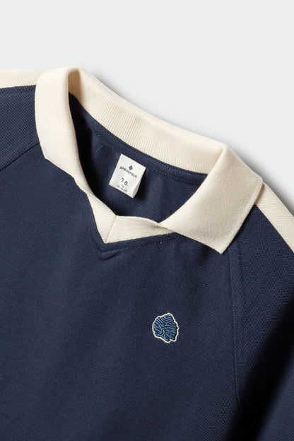 Springfield Blue Boys Cut and Sew Polo Shirt SKU: 0643124_17 Image 07