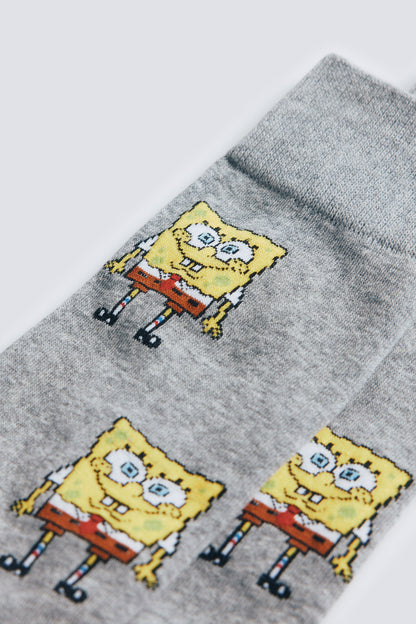 Springfield_Medium_Grey_Spongebob Socks_0652103_46_02