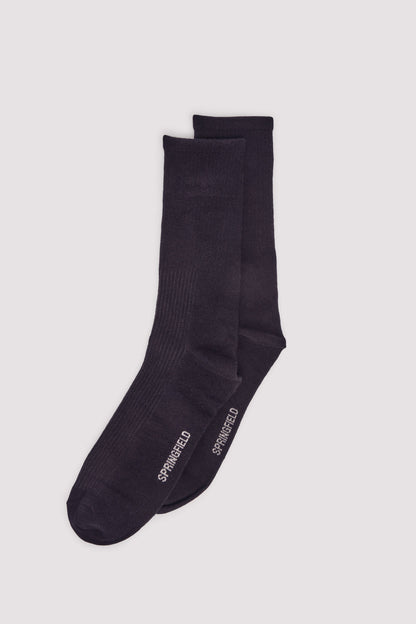 Springfield_Black_Two-Tone Textured Cotton Sock_0652113_01_01