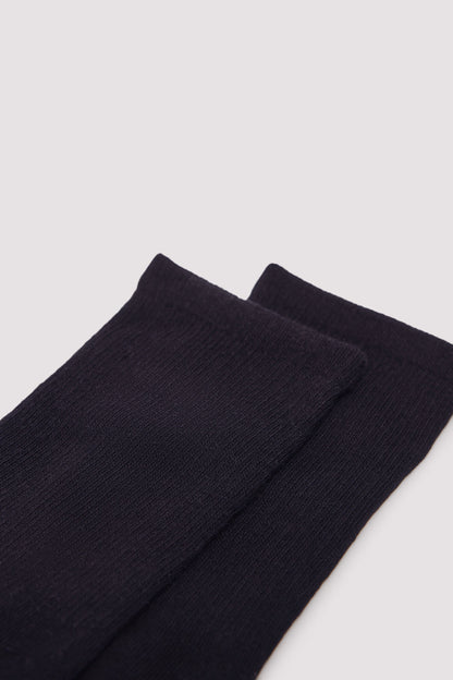 Springfield_Black_Two-Tone Textured Cotton Sock_0652113_01_02