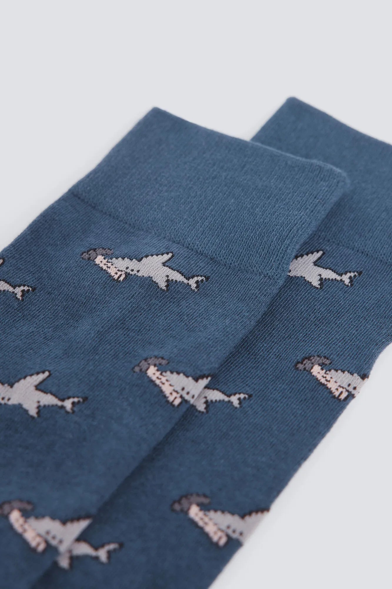 Springfield Blue Men Long Hammerhead Shark Sock SKU: 0653620_17 Image 02
