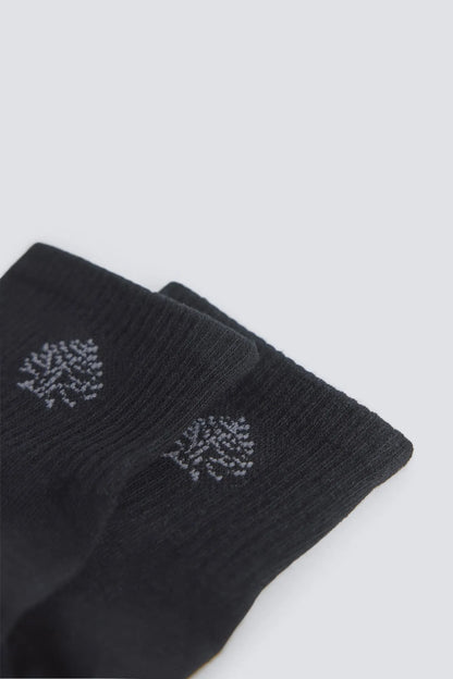 Springfield Black Men Ribbed Ankle Sock SKU: 0653646_01 Image 02