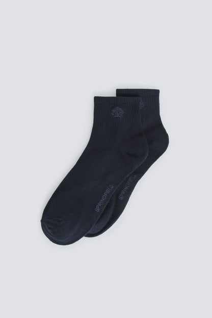 Springfield Blue Men Ribbed Ankle Sock SKU: 0653646_11 Image 01