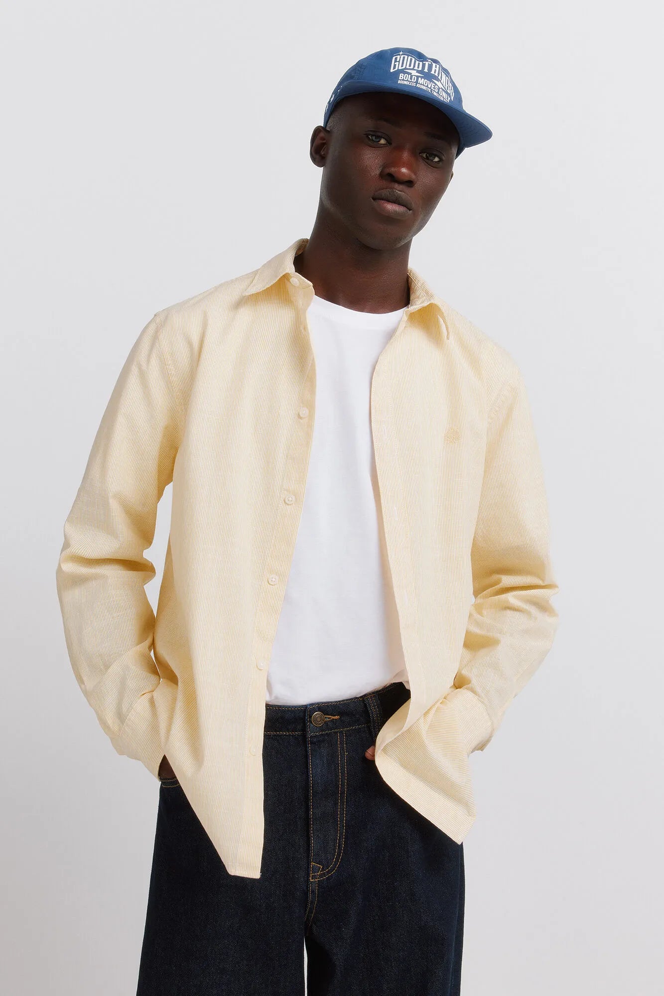 Springfield Yellow Men Lightweight Micro Striped Shirt SKU: 0943171_05 Image 01