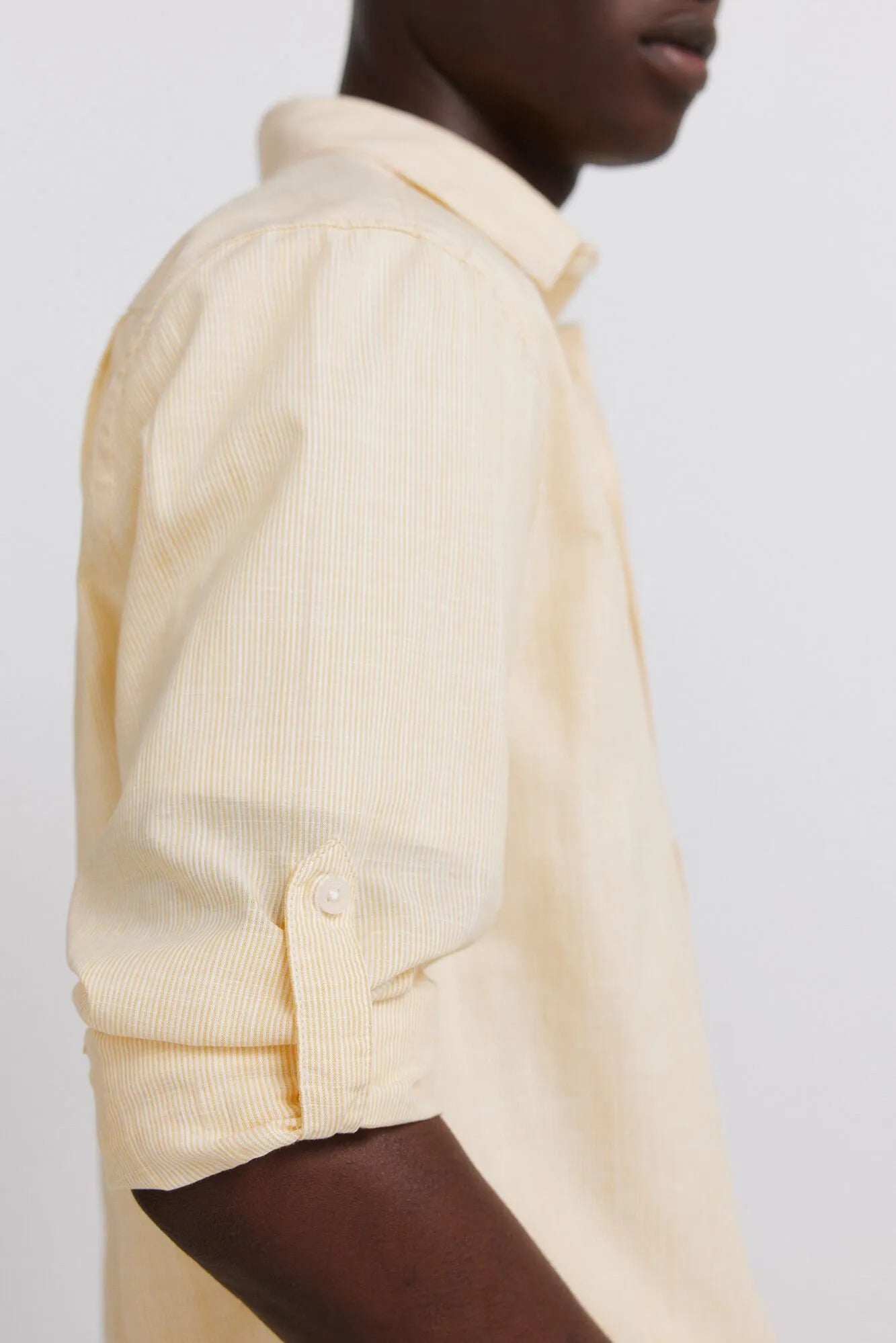 Springfield Yellow Men Lightweight Micro Striped Shirt SKU: 0943171_05 Image 02