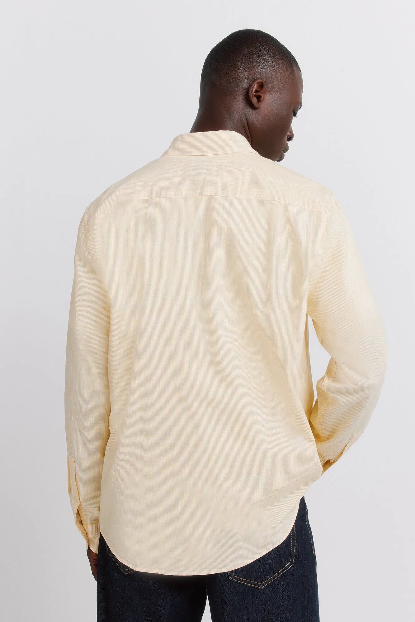 Springfield Yellow Men Lightweight Micro Striped Shirt SKU: 0943171_05 Image 04