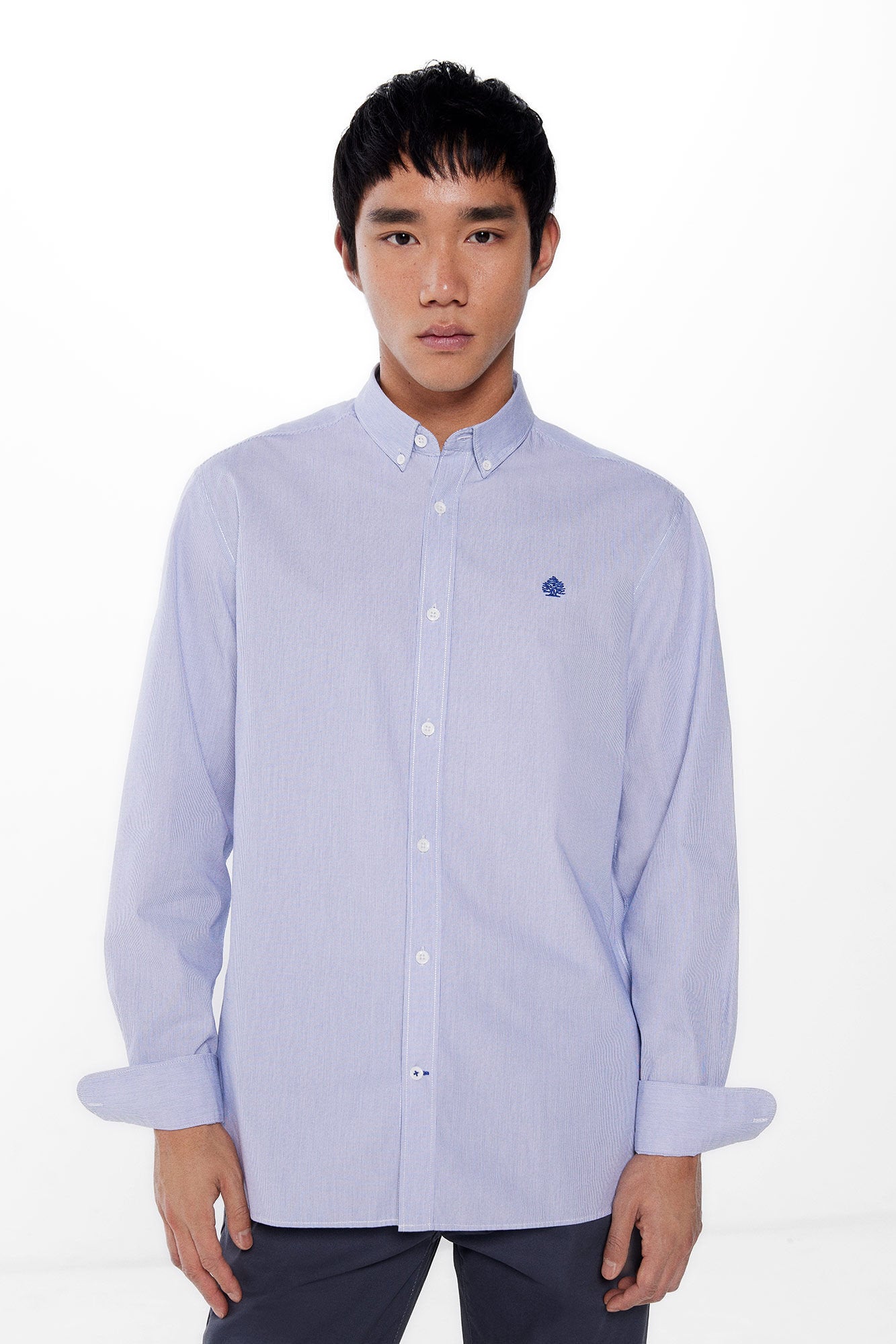 Button Down Shirt With Logo_0947621_11_06