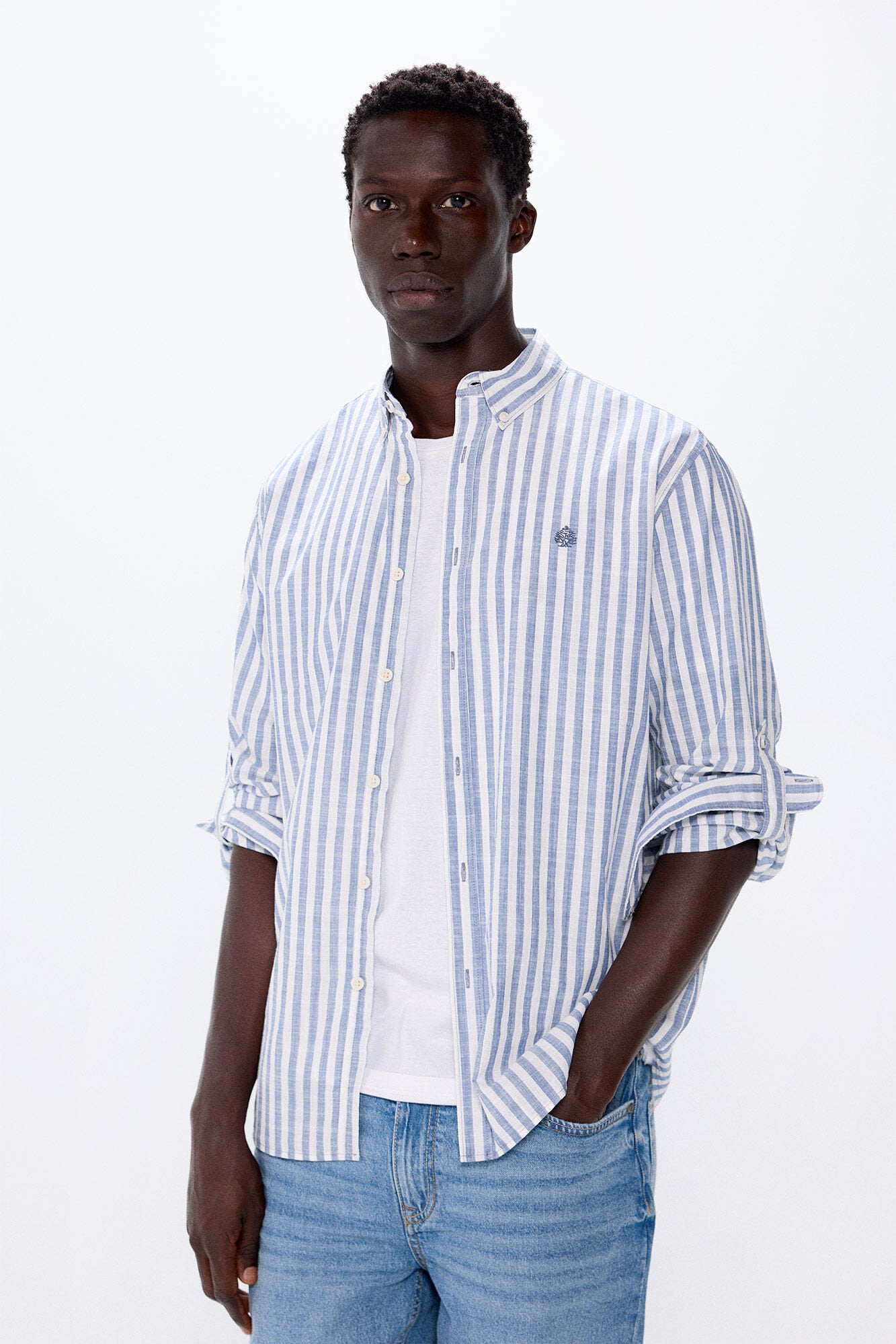 Light Fabric Shirt with Stripes_0948761_12_01