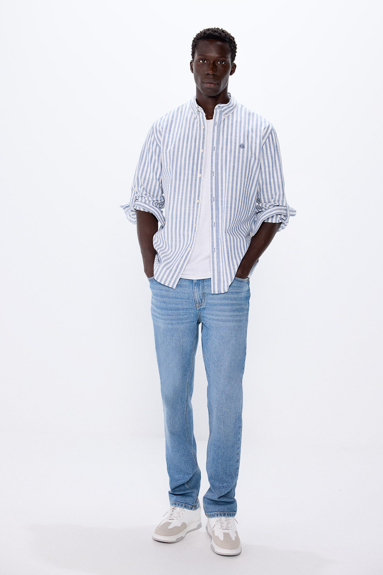 Light Fabric Shirt with Stripes_0948761_12_02