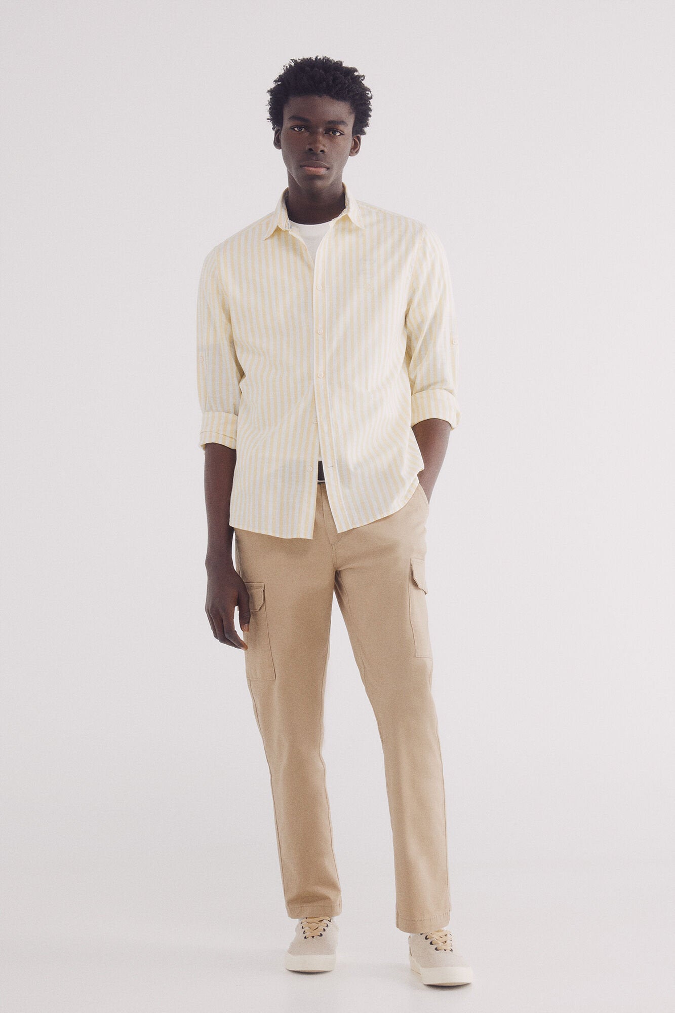 Springfield_Slub Cotton Striped Shirt_0949534_05_03