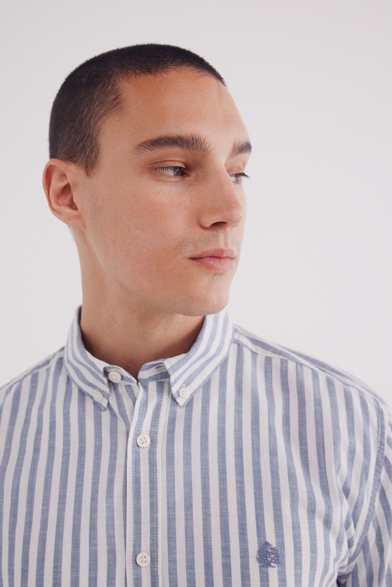 Springfield_Slub Cotton Striped Shirt_0949534_12_02