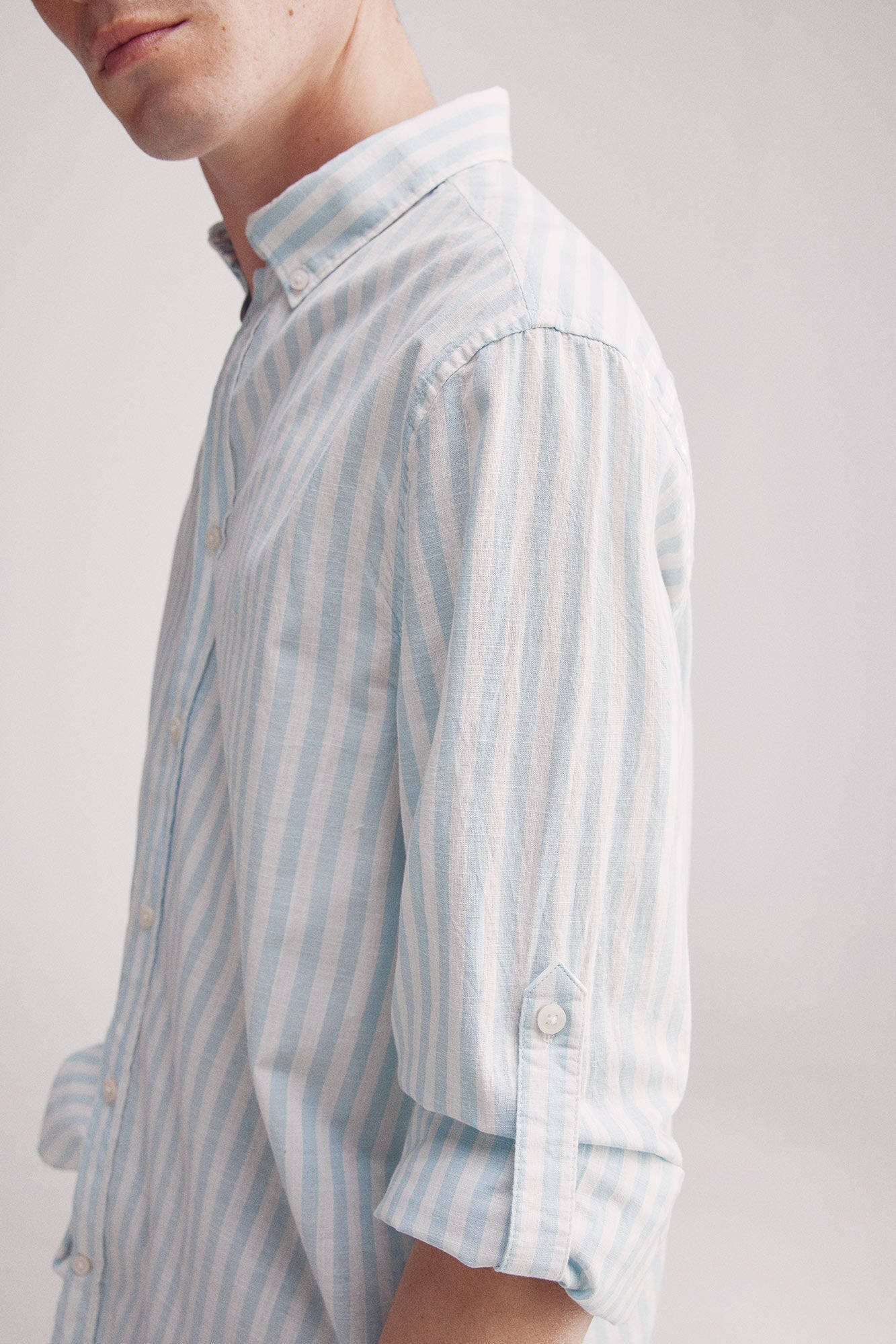 Springfield_Slub Cotton Striped Shirt_0949534_18_05