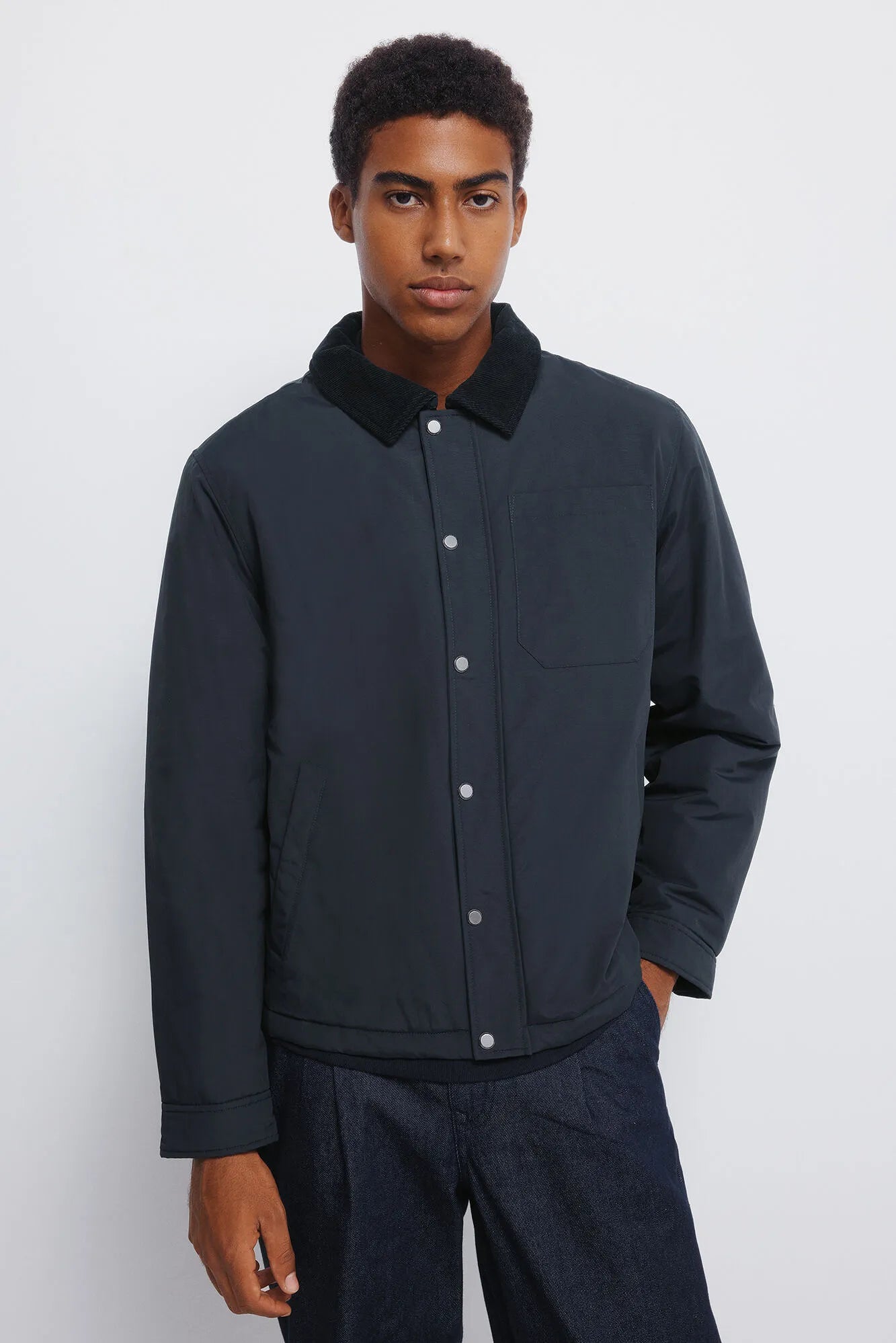 Springfield_Green Print_Corduroy Neck Jacket_0952095_29_01