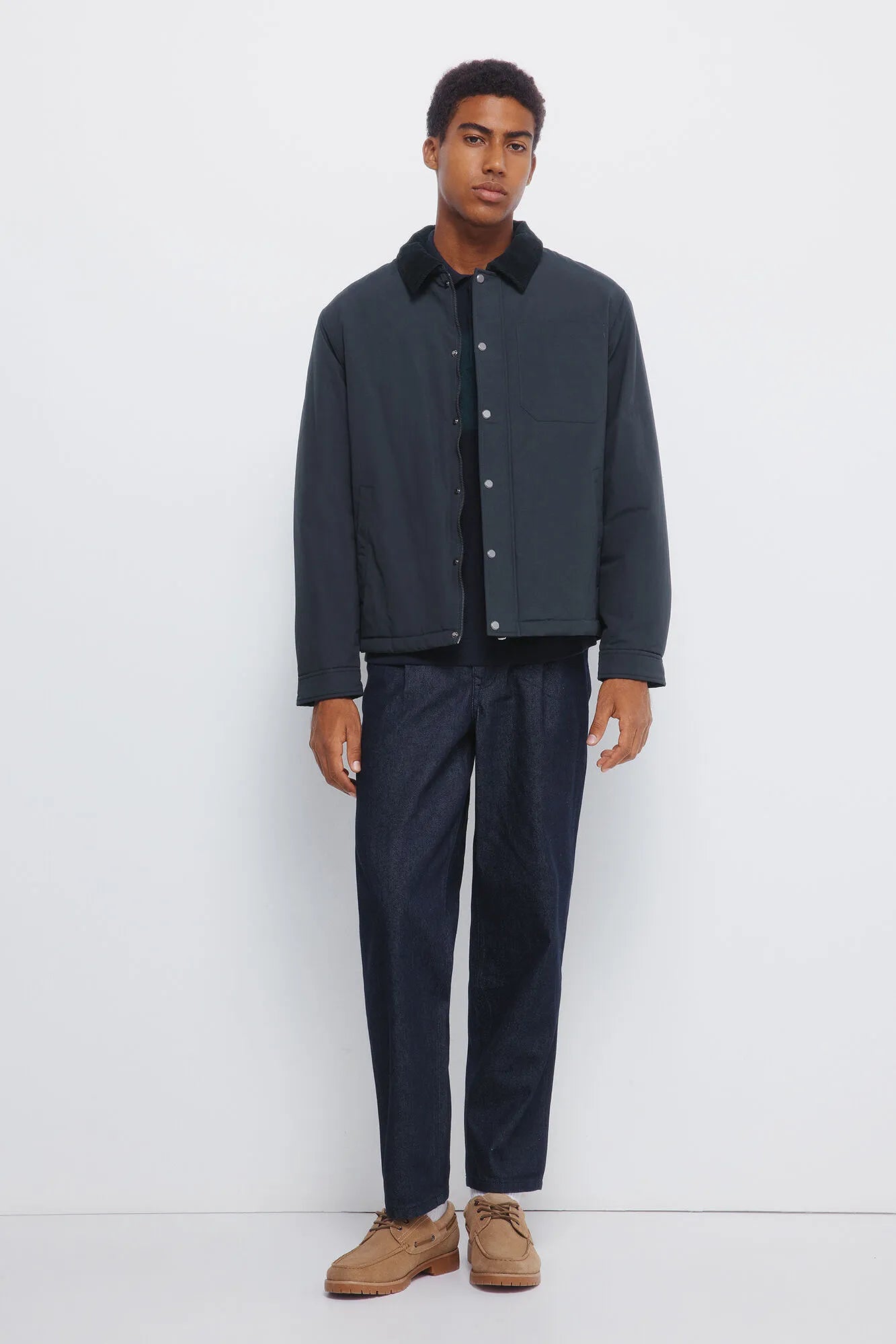 Springfield_Green Print_Corduroy Neck Jacket_0952095_29_06