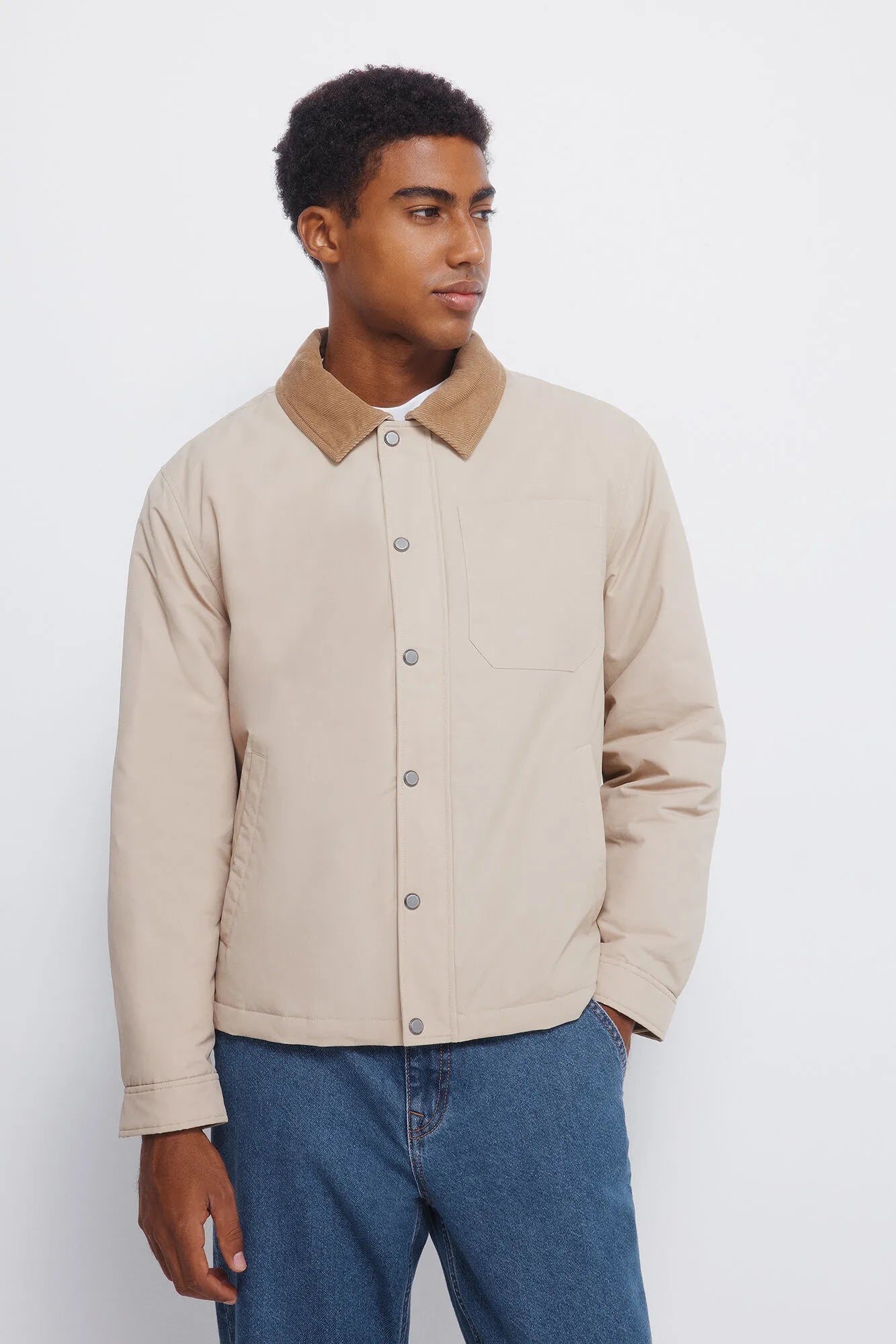 Springfield_Beige_Corduroy Neck Jacket_0952095_51_04