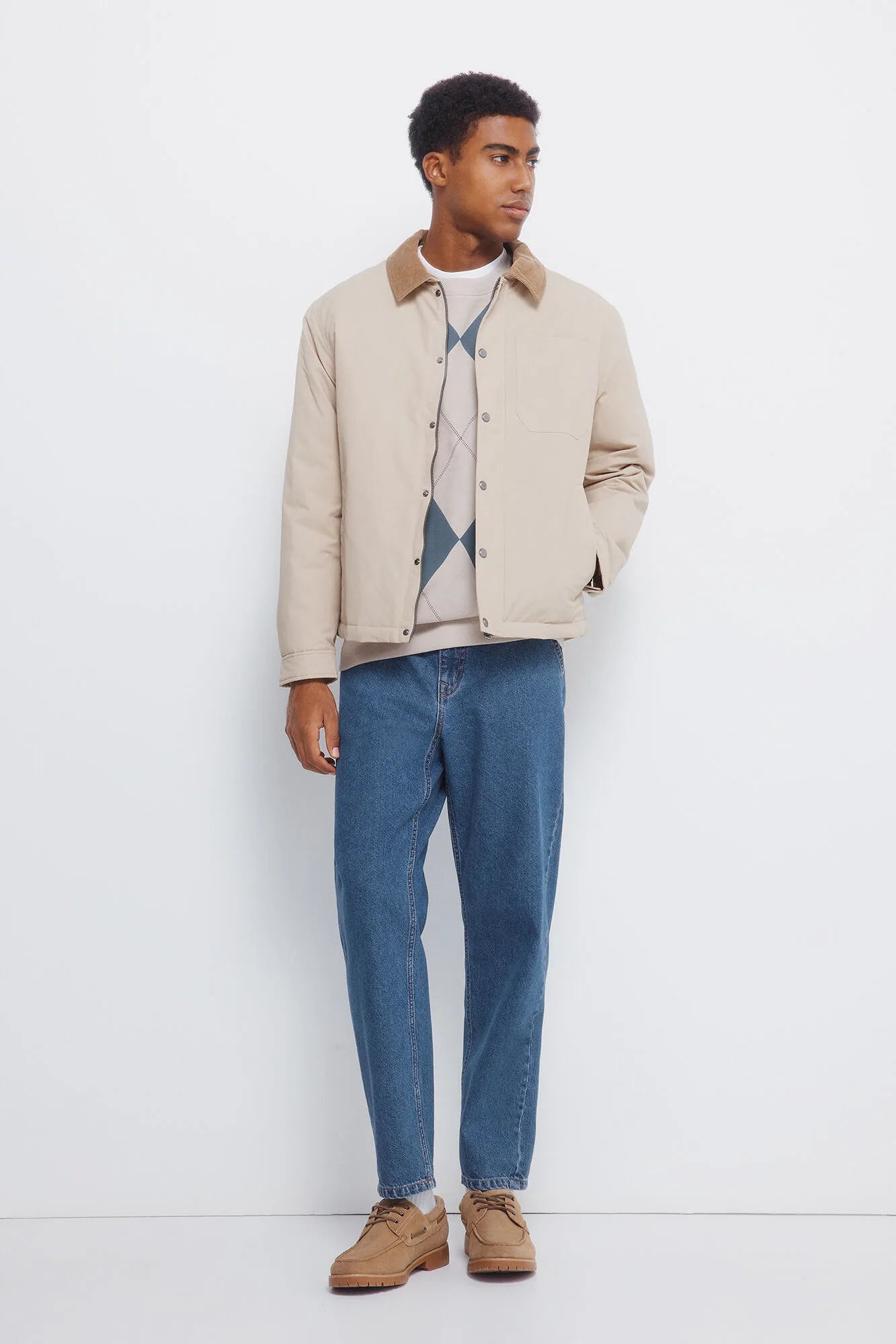 Springfield_Beige_Corduroy Neck Jacket_0952095_51_05