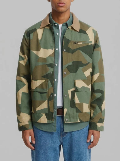 Springfield Khaki Men Camouflage Contrast Collar Parka SKU: 0953537_95 Image 00