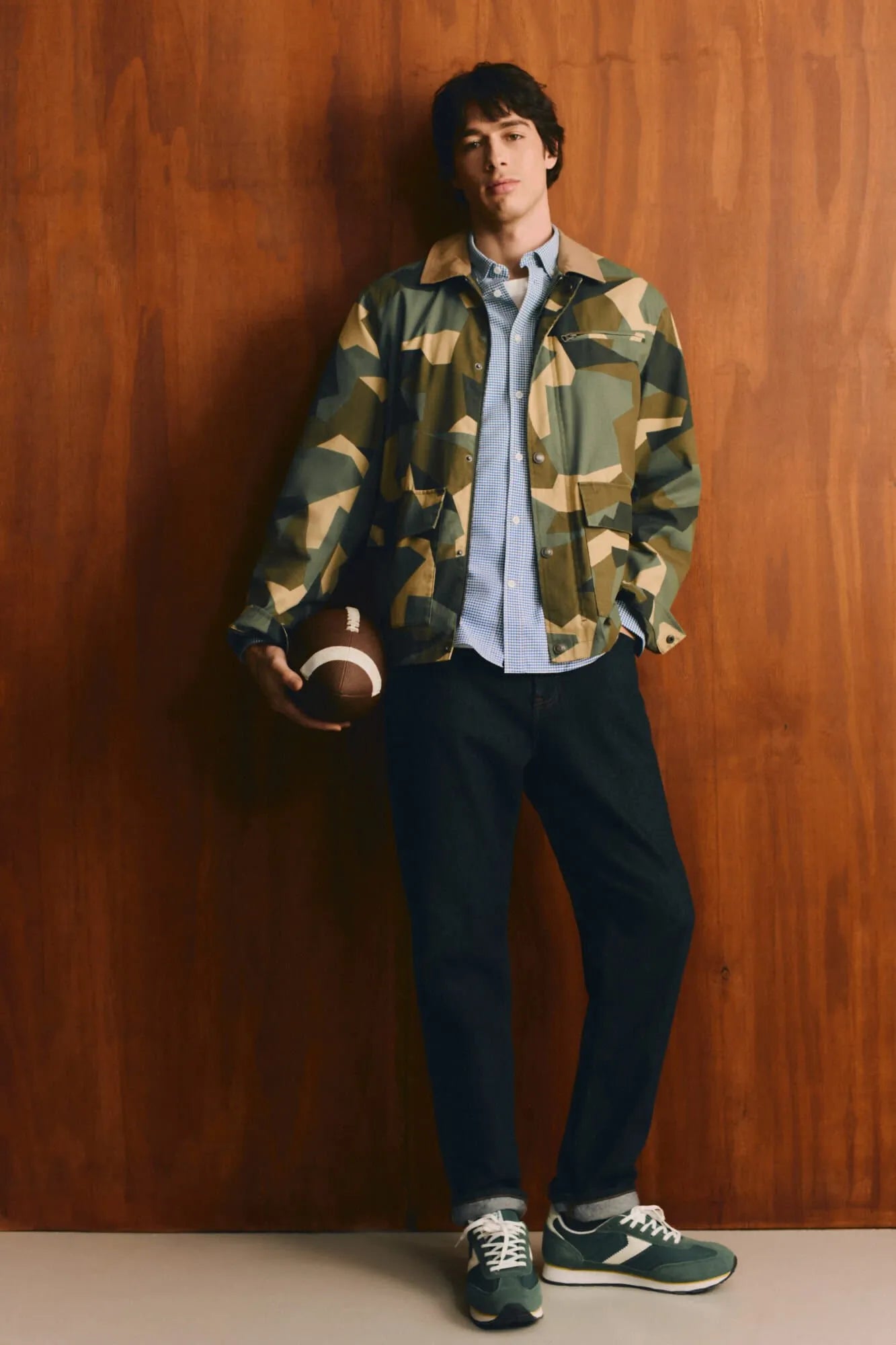 Springfield Khaki Men Camouflage Contrast Collar Parka SKU: 0953537_95 Image 01