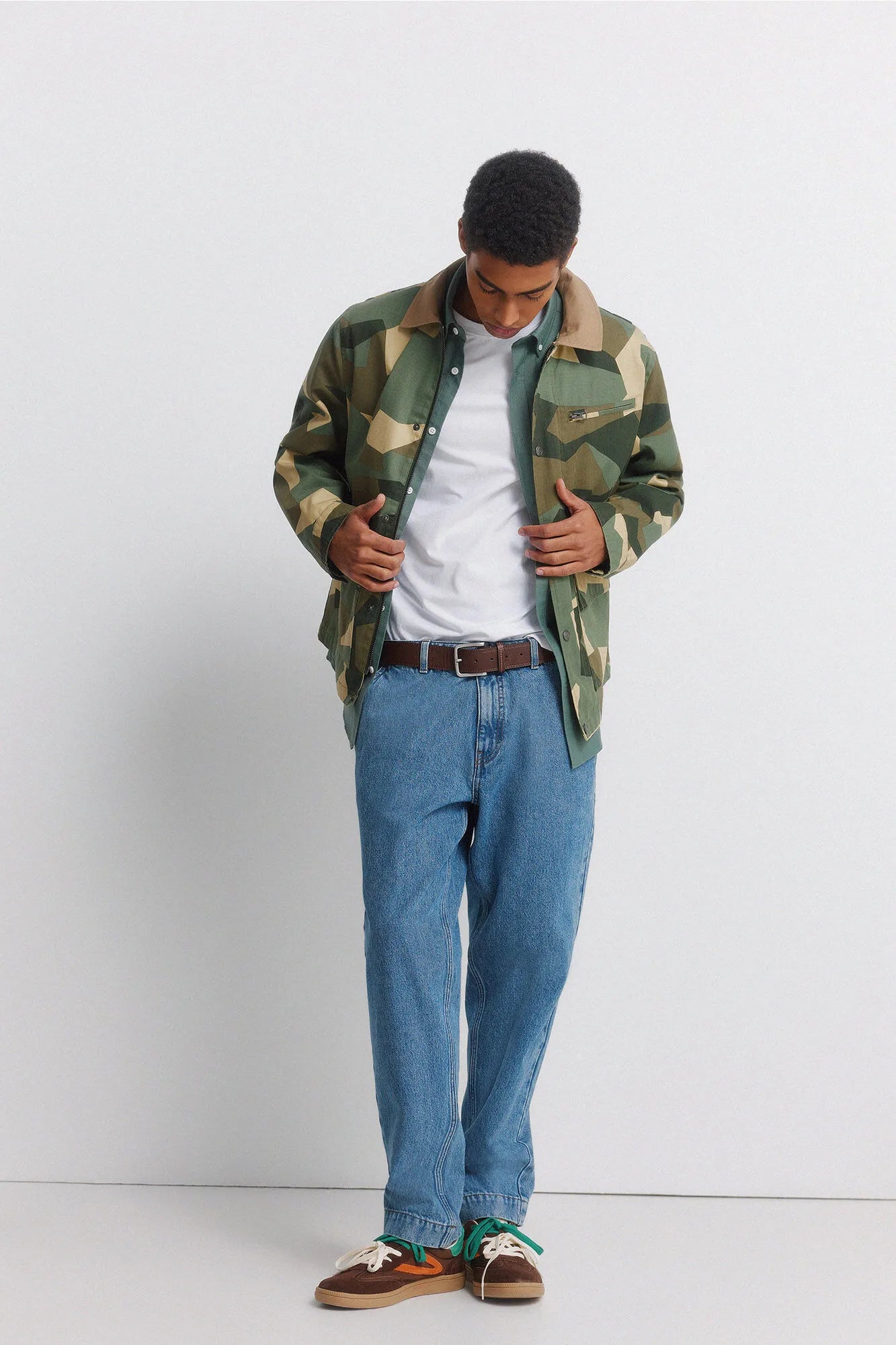 Springfield Khaki Men Camouflage Contrast Collar Parka SKU: 0953537_95 Image 04