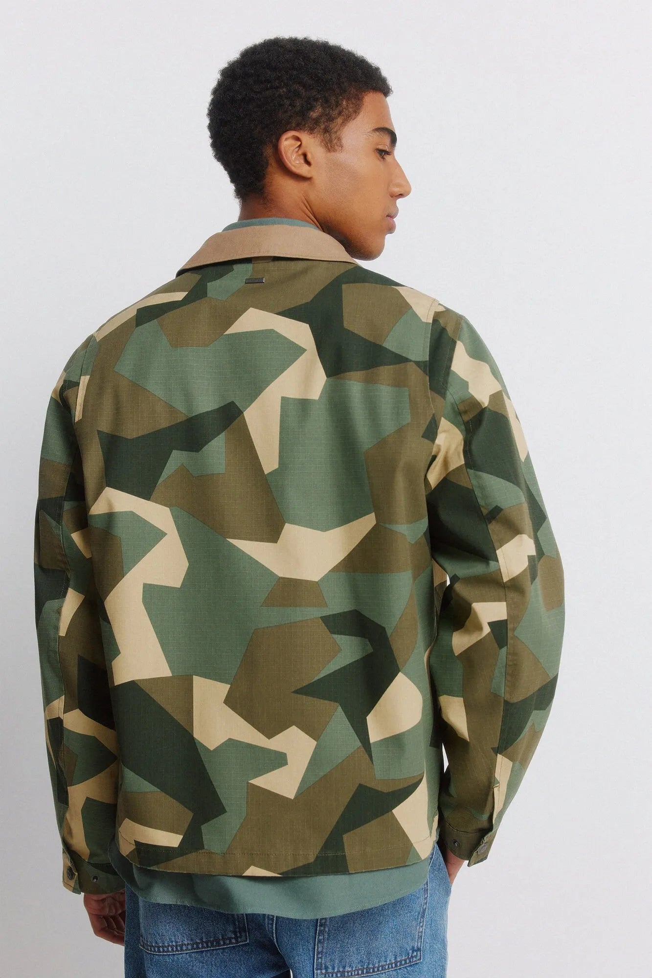 Springfield Khaki Men Camouflage Contrast Collar Parka SKU: 0953537_95 Image 08