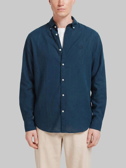 Springfield Blue Men Linen Shirt SKU: 0993387_11 Image 00