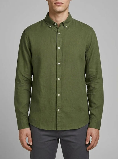 Springfield Khaki Men Linen Shirt SKU: 0993387_93 Image 00