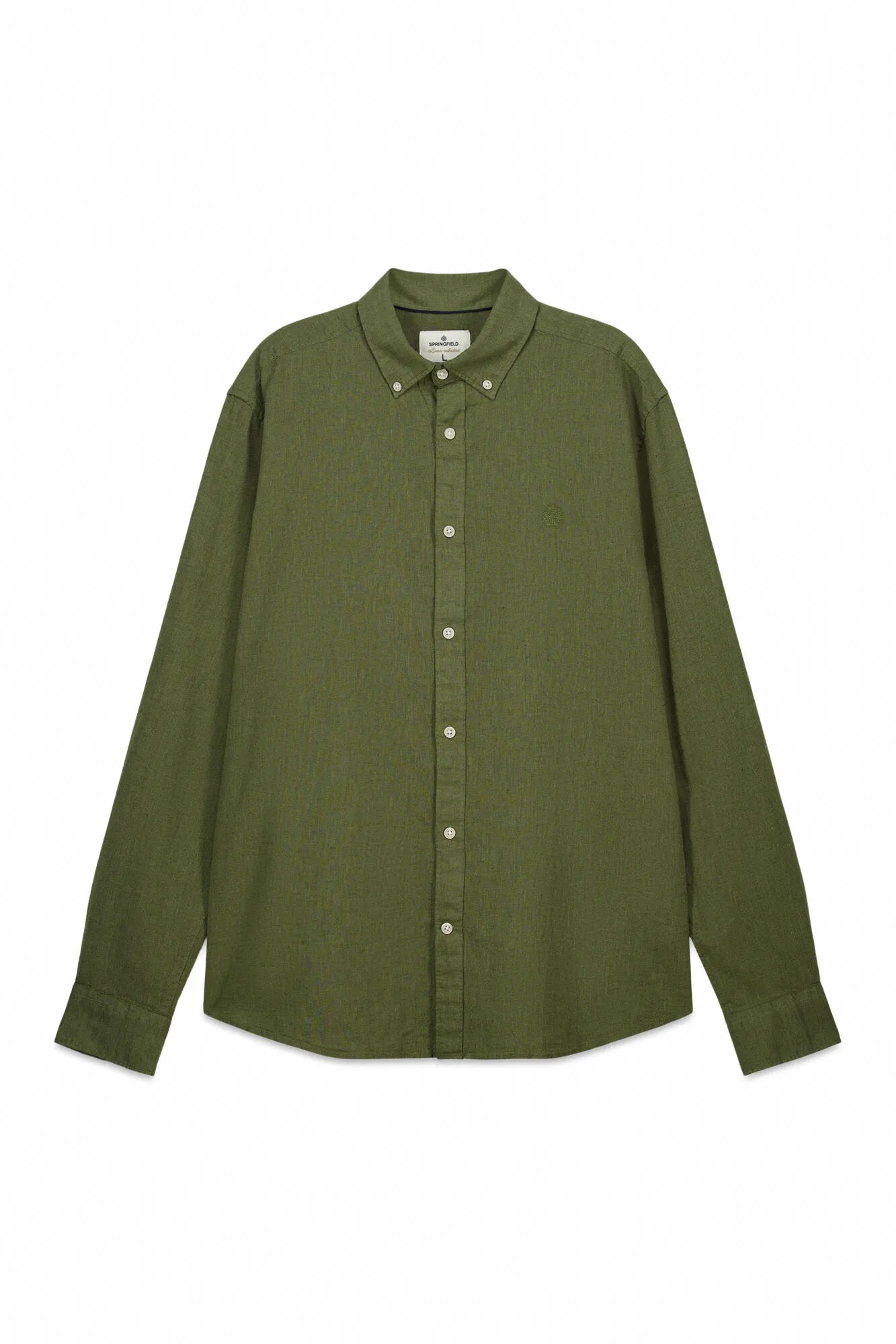 Springfield Khaki Men Linen Shirt SKU: 0993387_93 Image 06