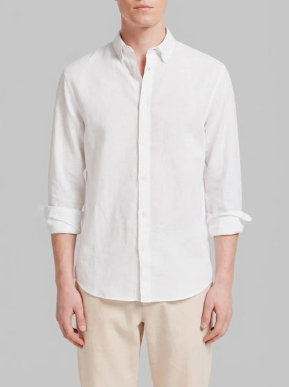 Springfield White Men Linen Shirt SKU: 0993388_99 Image 00