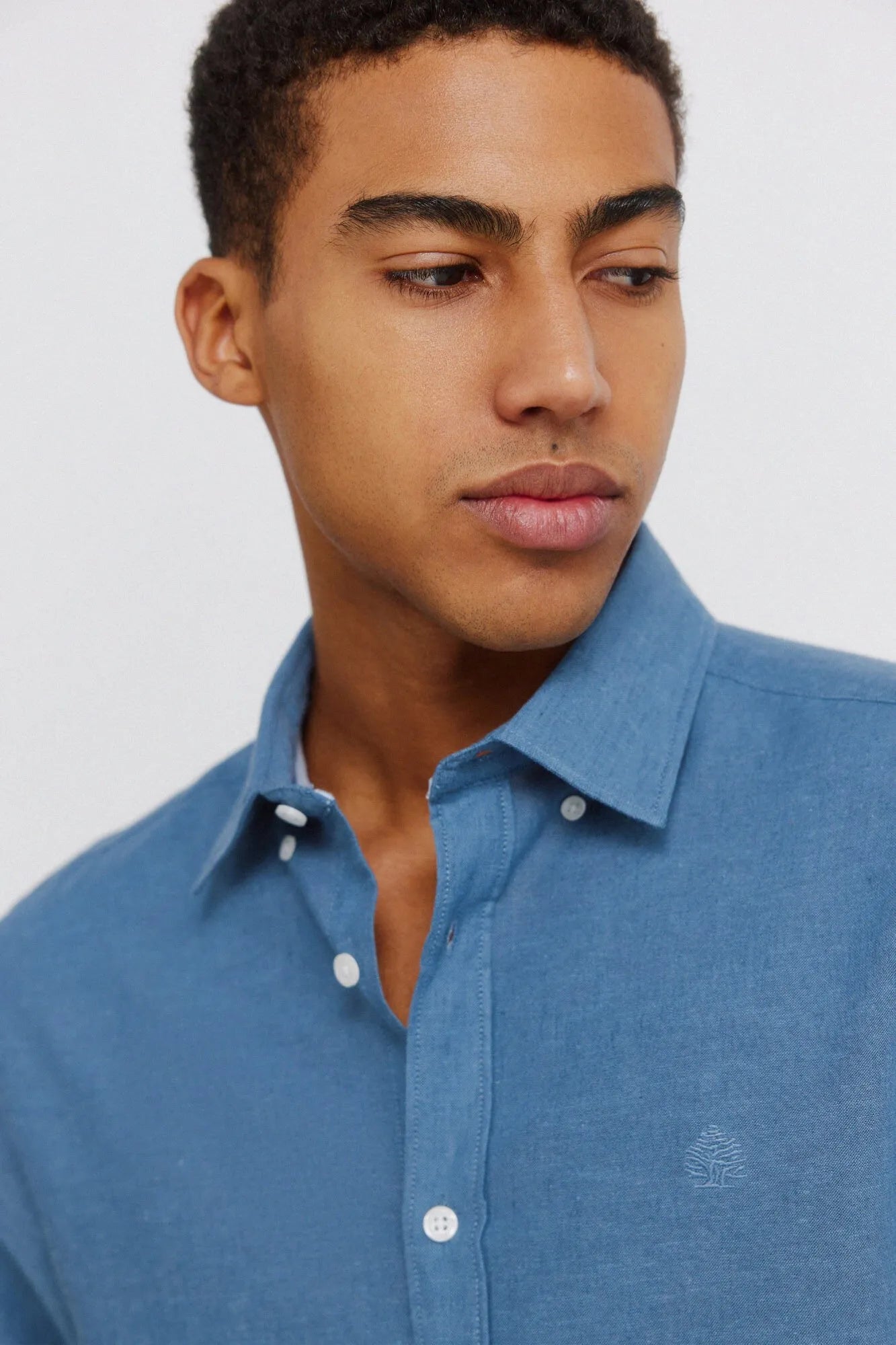 Springfield Blue Men Linen Shirt SKU: 0993395_13 Image 04