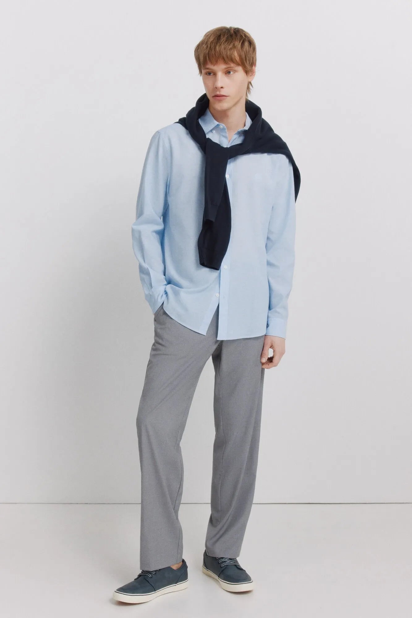 Springfield Blue Men Linen Shirt SKU: 0993395_15 Image 02