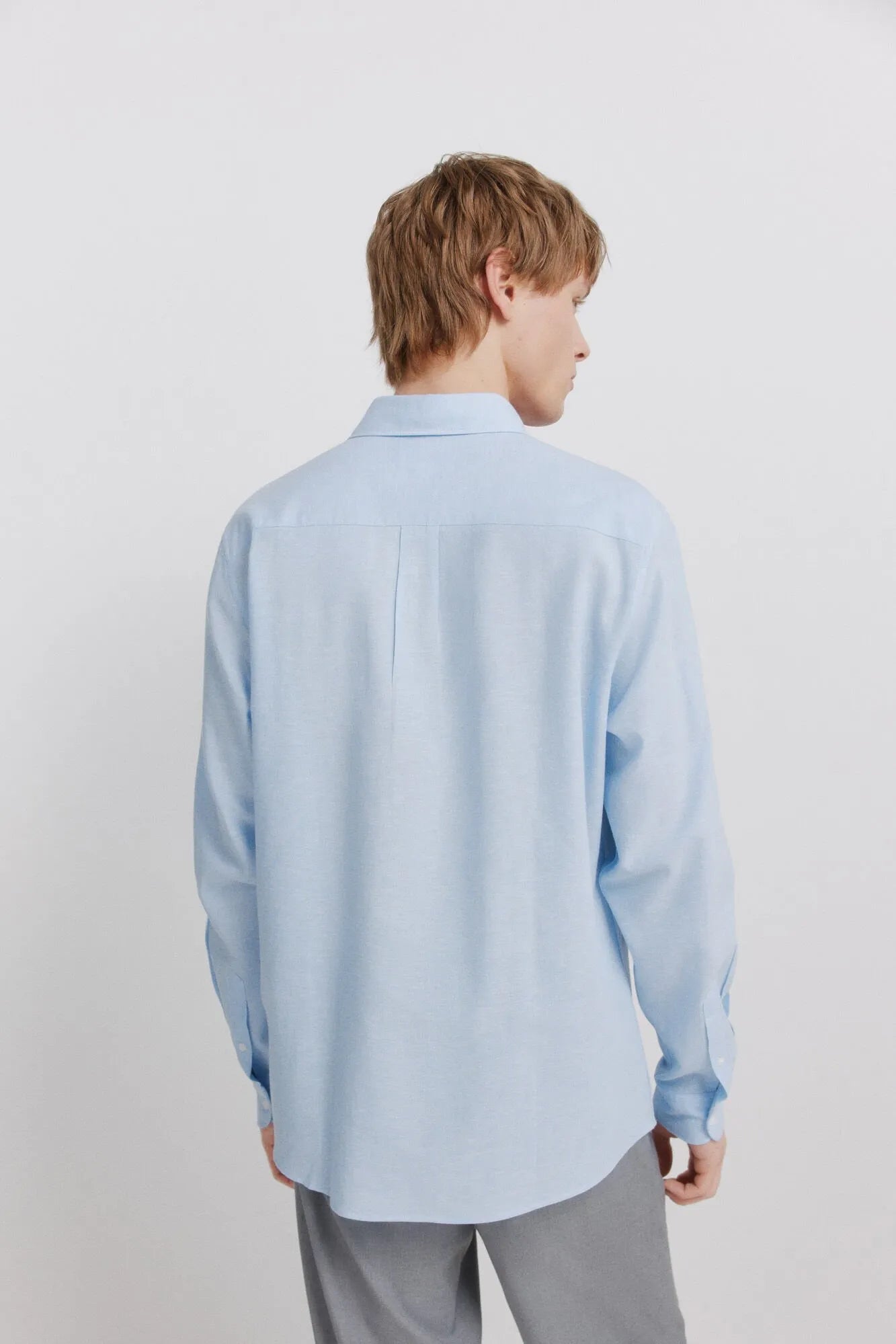 Springfield Blue Men Linen Shirt SKU: 0993395_15 Image 04