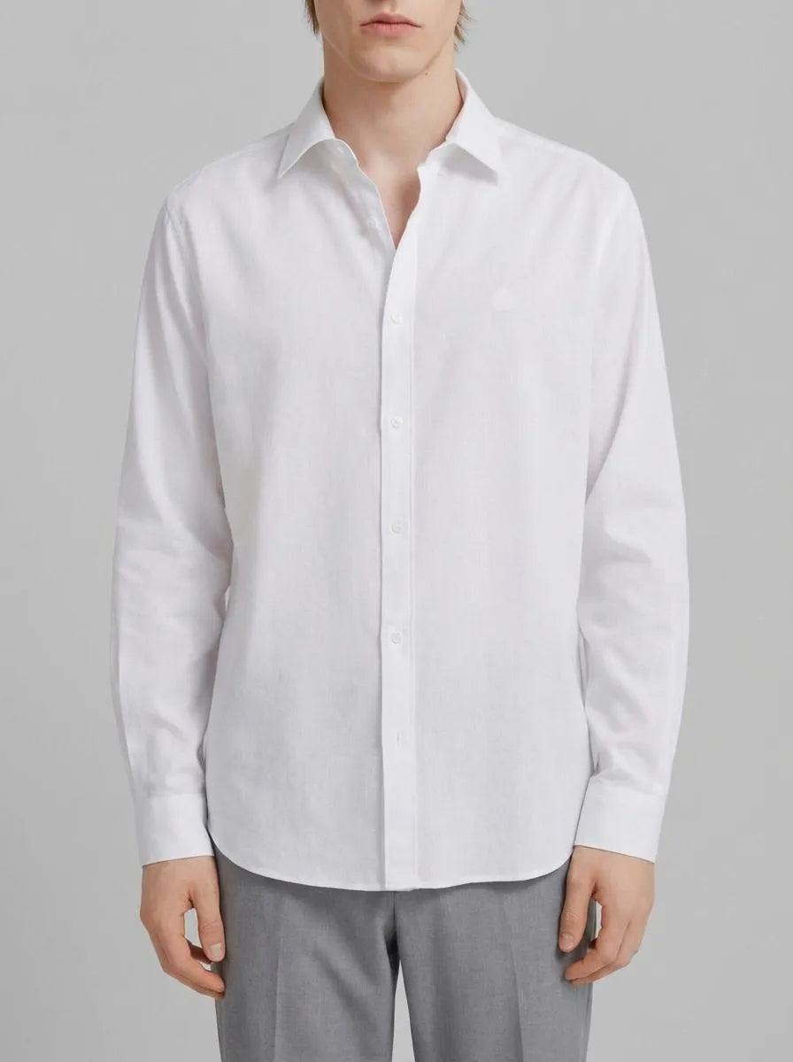 Springfield White Men Linen Shirt SKU: 0993395_99 Image 00