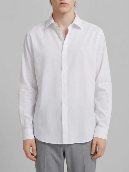 Springfield White Men Linen Shirt SKU: 0993395_99 Image 00
