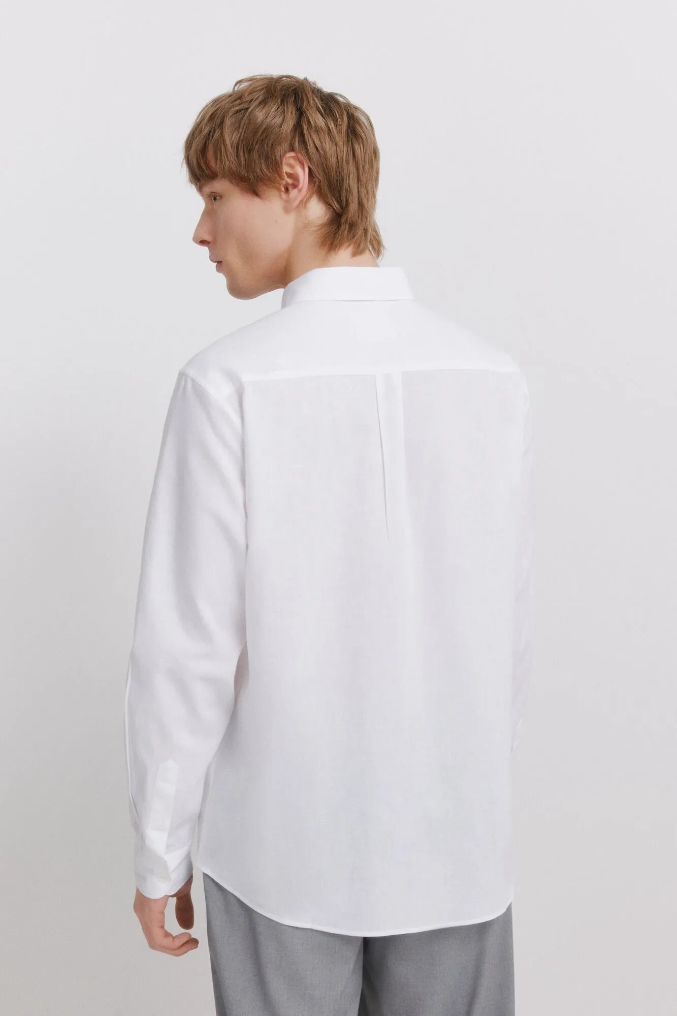 Springfield White Men Linen Shirt SKU: 0993395_99 Image 03