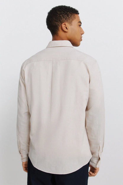 Springfield Beige Men Linen Shirt SKU: 0993397_51 Image 04