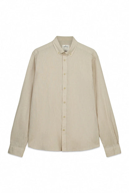 Springfield Beige Men Linen Shirt SKU: 0993397_51 Image 05