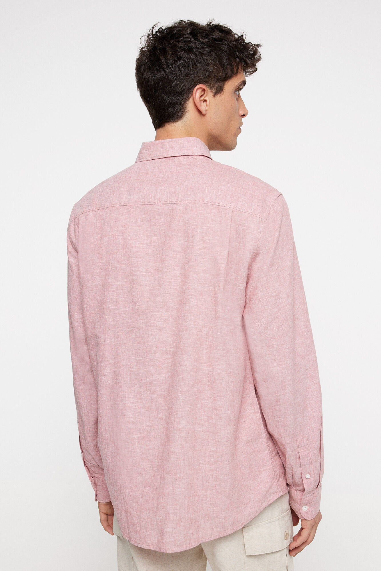 Linen Blend Button Down Shirt_0997752_71_04