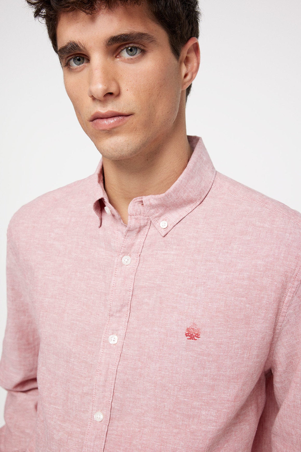 Linen Blend Button Down Shirt_0997752_71_05