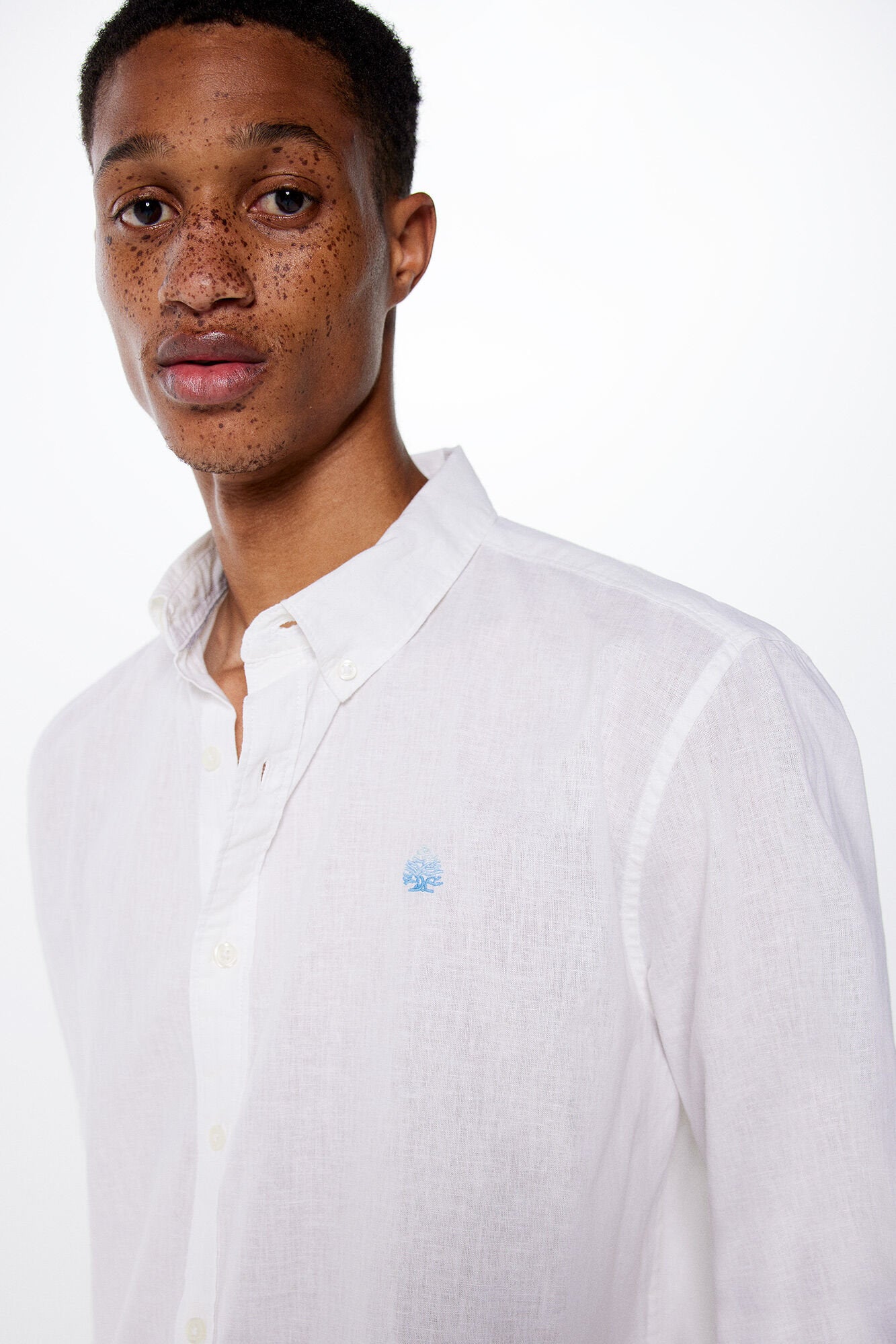 Linen Blend Button Down Shirt_0997752_99_04