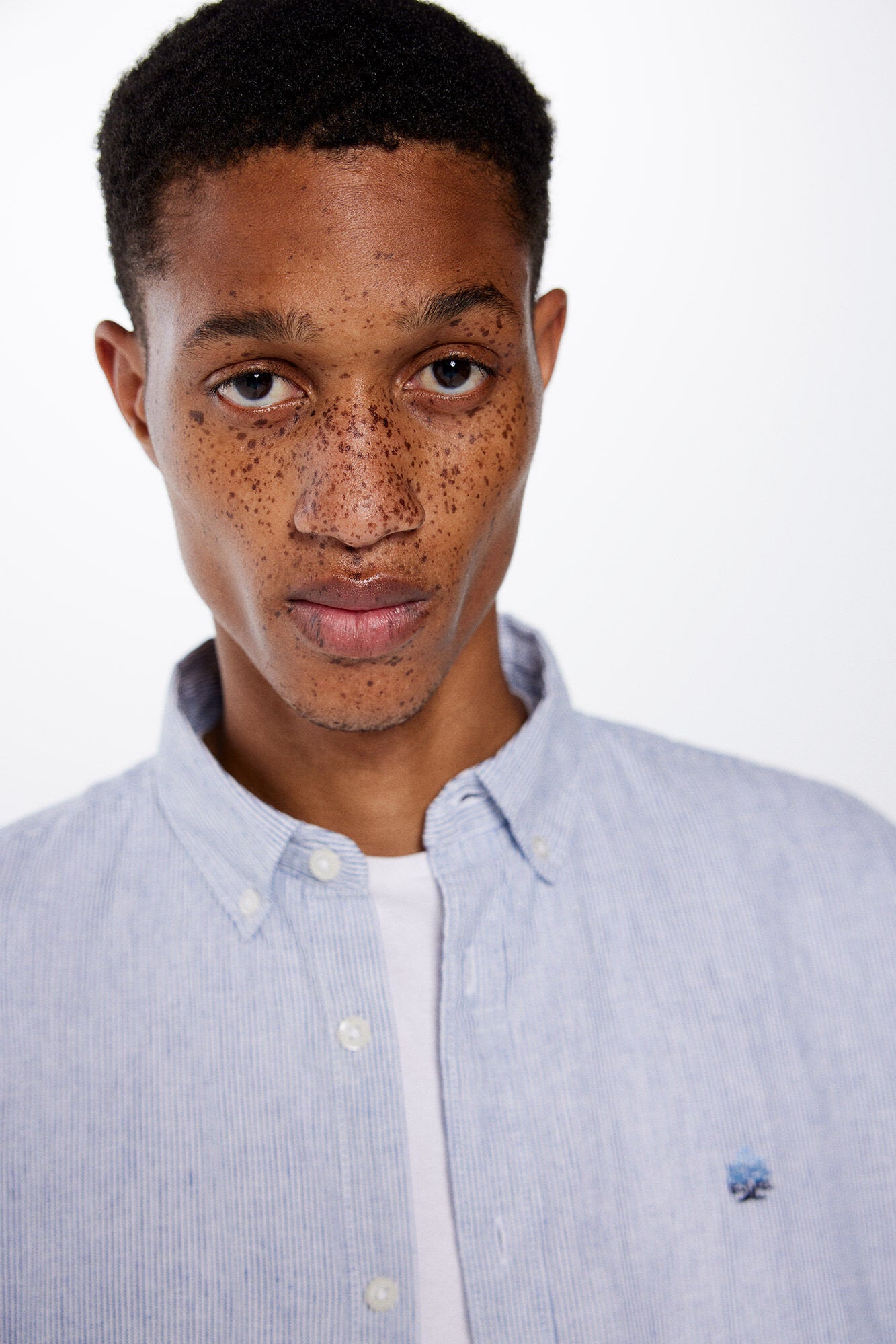 Linen Blend Button Down Shirt_0997753_12_03
