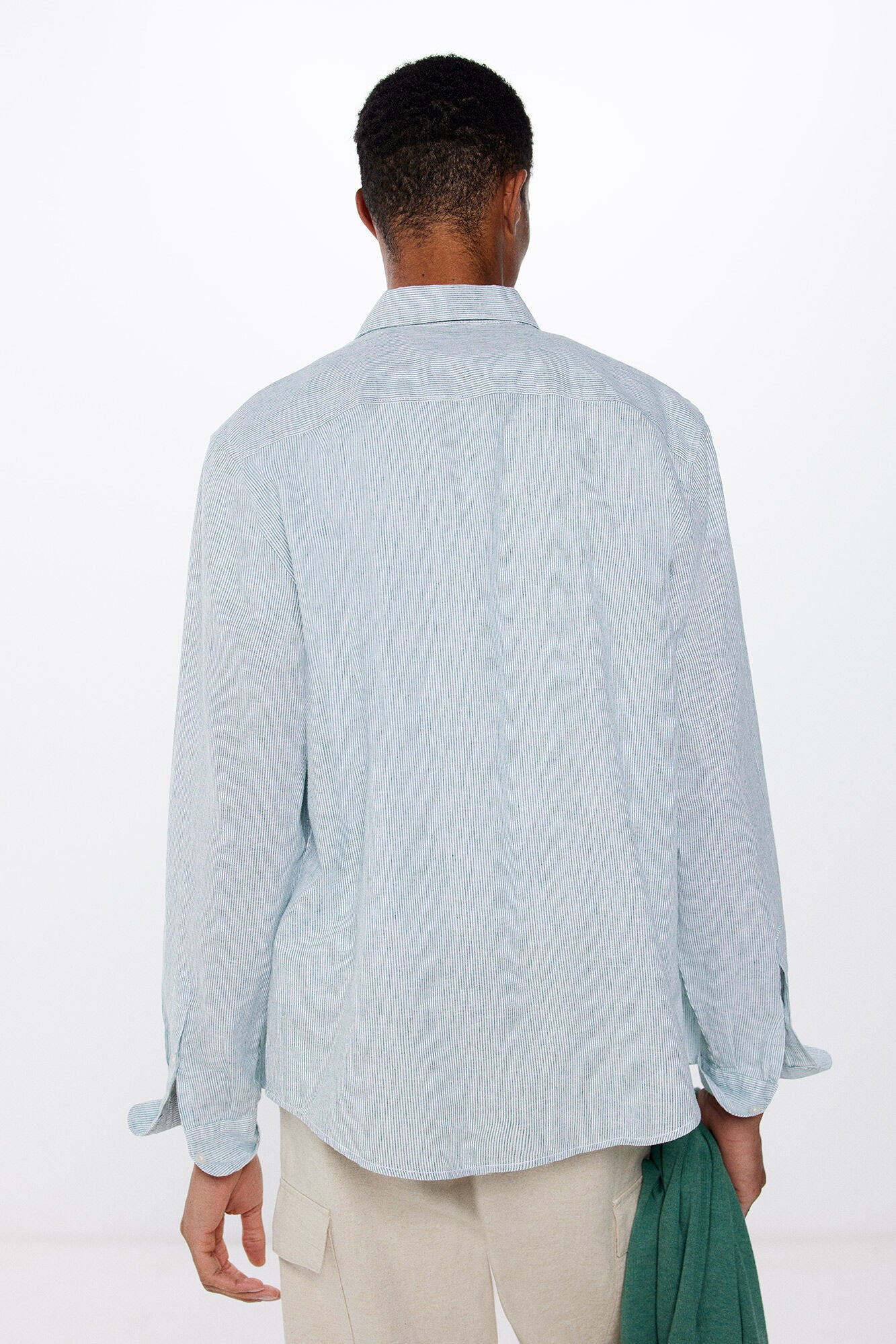 Linen Blend Button Down Shirt_0997753_27_05