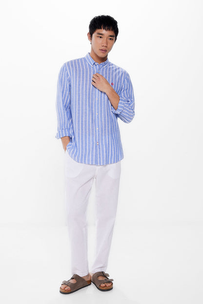 Striped Linen Blend Shirt_0997754_80_05