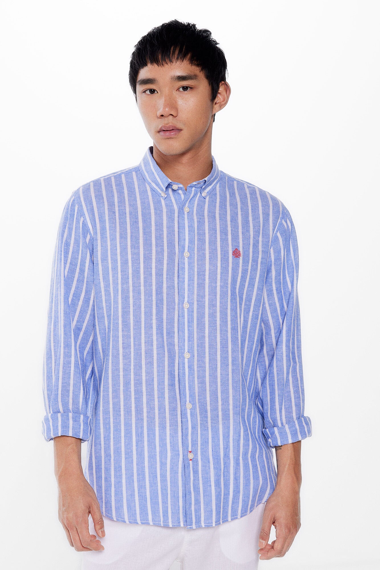 Striped Linen Blend Shirt_0997754_80_07